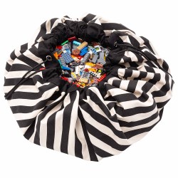Tapis de jeu & sac à jouets Stripes black - Play&Go