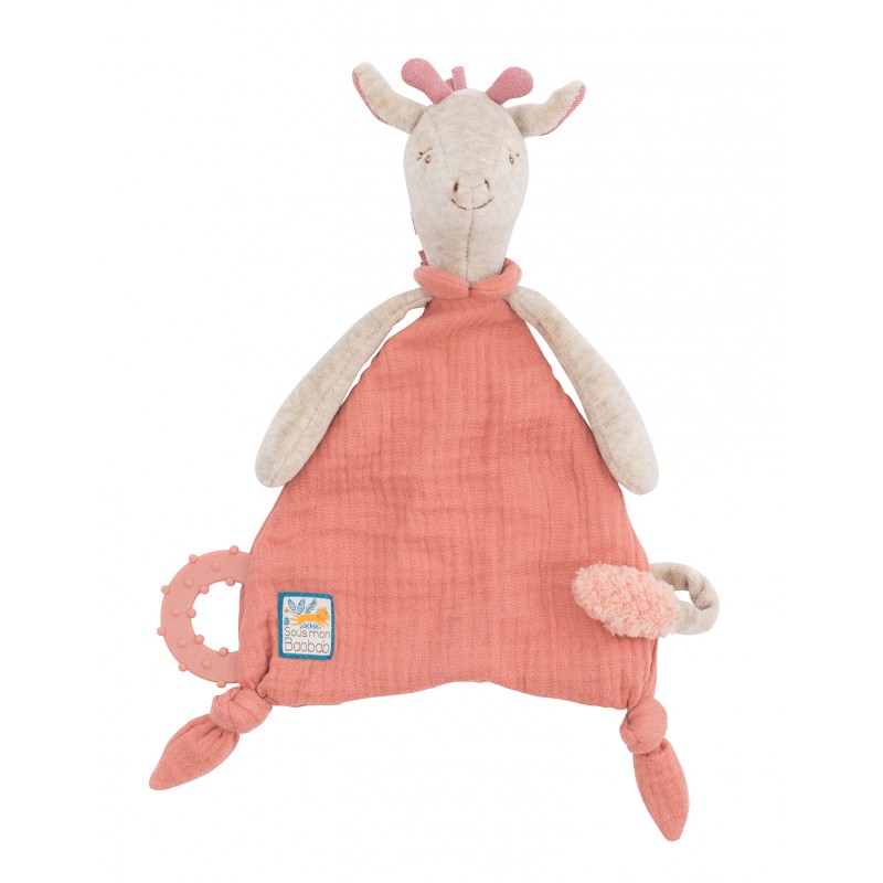 Doudou attache-tétine girafe