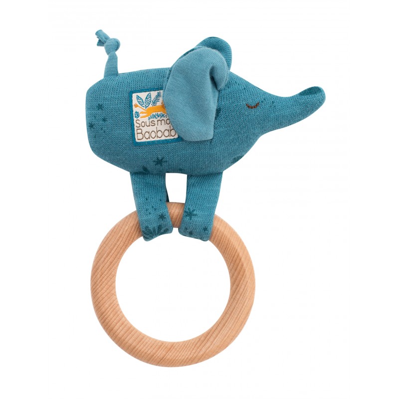 Anneaux-hochets bois éléphant