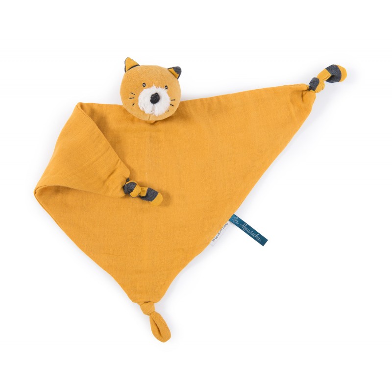 Moulin Roty, Kuscheltuch Katze senf