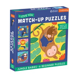 Match-Up Puzzle Jungle Babies - Puzzle bébés de la jungle à partir de 1 an - Mudpuppy