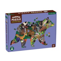300 PC Shaped Puzzle Woodland Forest - animaux de la forêt 300 pièces - Mudpuppy