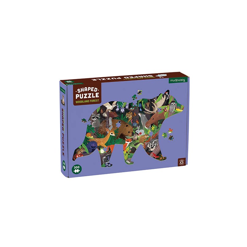 300 PC Shaped Puzzle Woodland Forest - animaux de la forêt 300 pièces - Mudpuppy