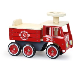Porteur camion de pompier - Vilac