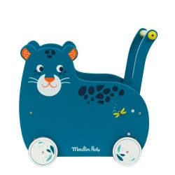 Chariot de marche panther Zimba en bois pour les enfants à partir de 12 mois - Le Jungle - Moulin Roty