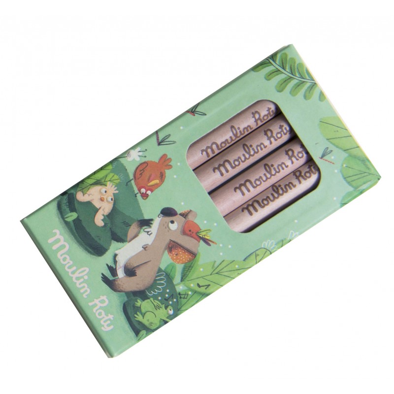 Boîte de 6 crayons - Dans la Jungle