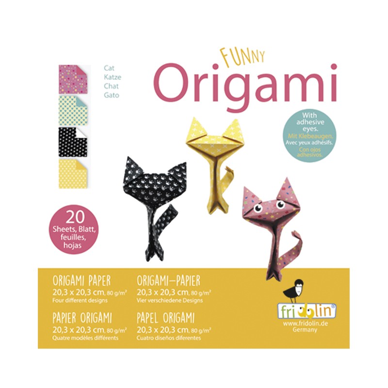 Funny Origami Katzen 20 x 20 cm