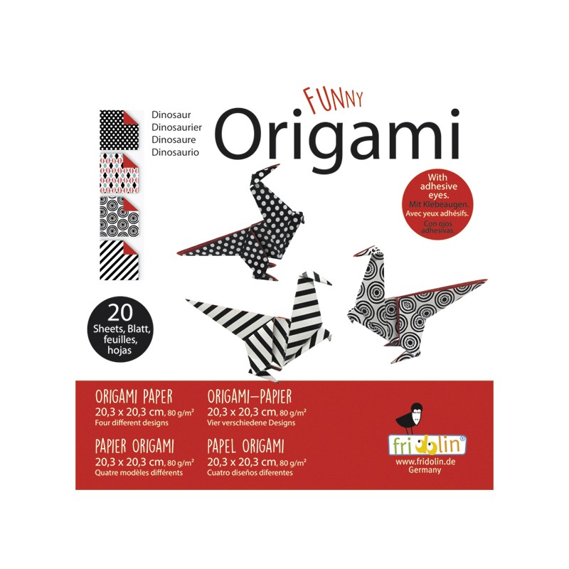Funny Origami zum falten Saurier 20 x 20 cm - Fridolin