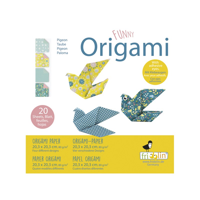 Funny Origami Pigeons 20 x 20 cm