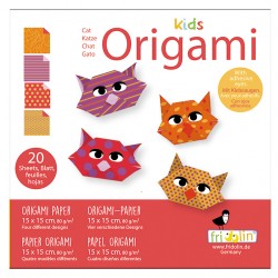 Origami pour enfants à plier - Chats 15 x 15 cm - Fridolin