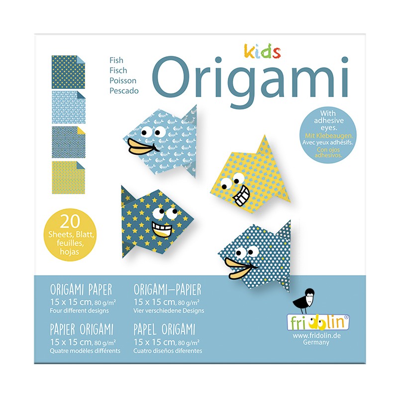 Kids Origami Poissons 15 x 15 cm - Fridolin