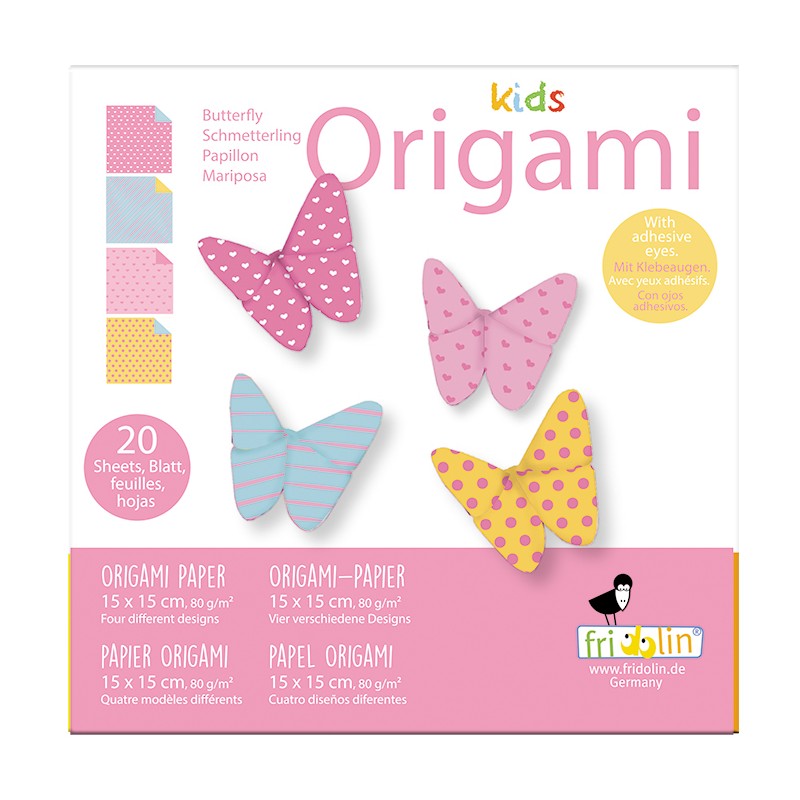 Kids Origami Papillons 15 x 15 cm - Fridolin