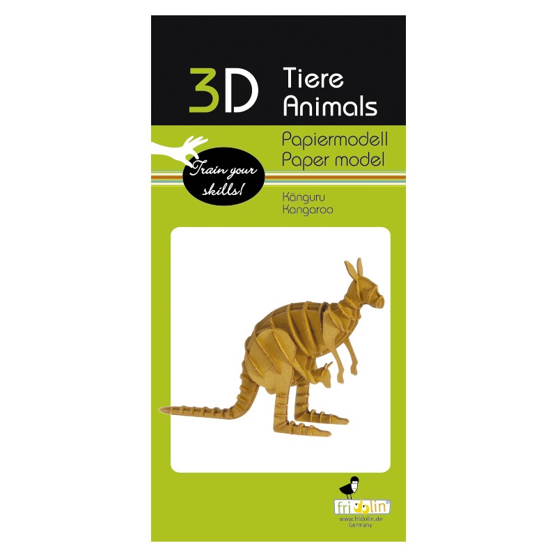 Modèle papier 3D kangourou - Fridolin