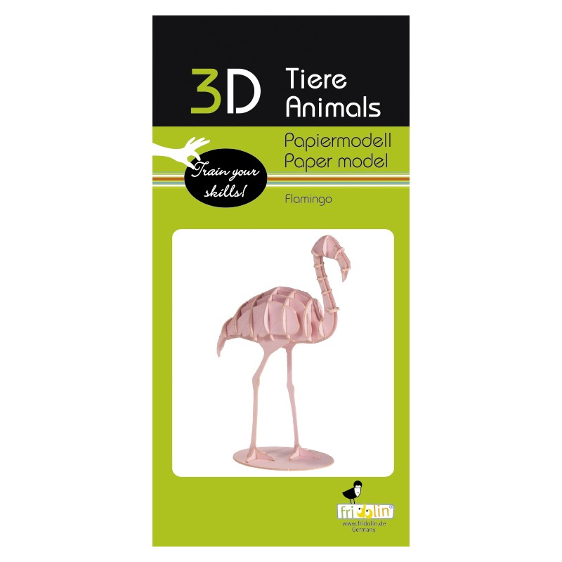 3D Papier Modell Flamingo - Fridolin