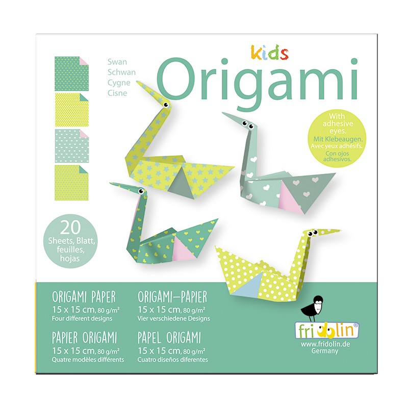 Kids Origami Cygnes 15 x 15 cm - Fridolin