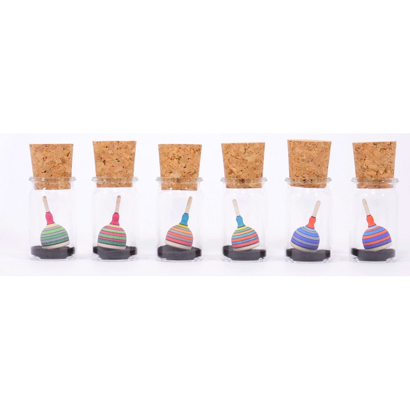 Toupie Fridolinchen mini dans un verre - Handmade - Mader Kreiselmanufaktur