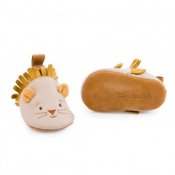 Chaussons cuir  lion 0-6 mois