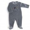 Pyjama 12m velours gris chiné