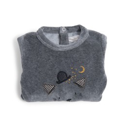 Pyjama 1m velours gris chiné