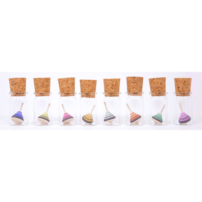 Toupie Lady Grey mini dans un verre - Handmade - Mader Kreiselmanufaktur