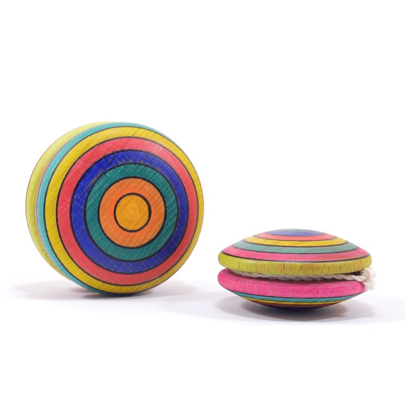 Yo-Yo rayures petit en bois - Mader Kreiselmanufaktur