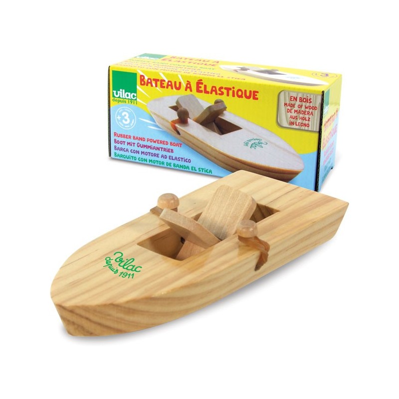 Bateau en bois avec élastique - Vilac