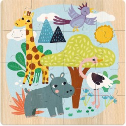 Puzzle valise animaux 3 x 16 pièces