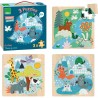 Koffer Puzzle Tiere 3 x 16 Teile