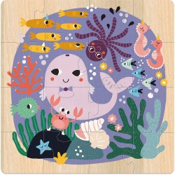 Puzzle valise animaux 3 x 16 pièces