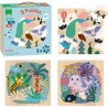 Puzzle valise animaux 3 x 16 pièces