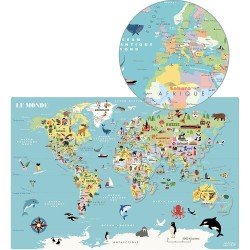 Weltkarte magnetisch französisch Ingela P. Arrhenius