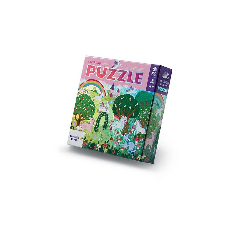 Folienpuzzle glitzerndes Einhorn - 60 Teile - Crocodile Creek