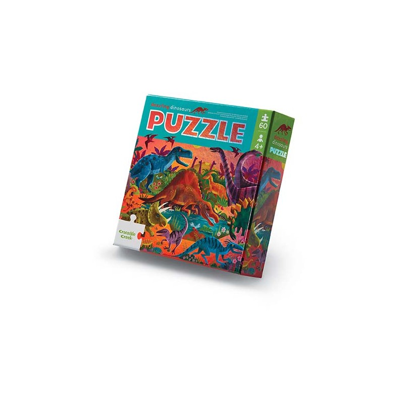 Folienpuzzle Glitzernde Dinosaurier - 60 teilig - Crocodile Creek