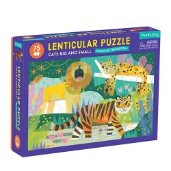 75 pcs Lenticula Puzzle Cats Big and Small - Puzzle Tigre, lion & Cie - Mudpuppy