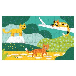 70 pcs Lenticula Puzzle Cats Big and Small - Puzzle Tigre, lion & Cie - Mudpuppy
