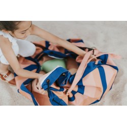 outdoor – playmat & toy bag Mokka Stripes