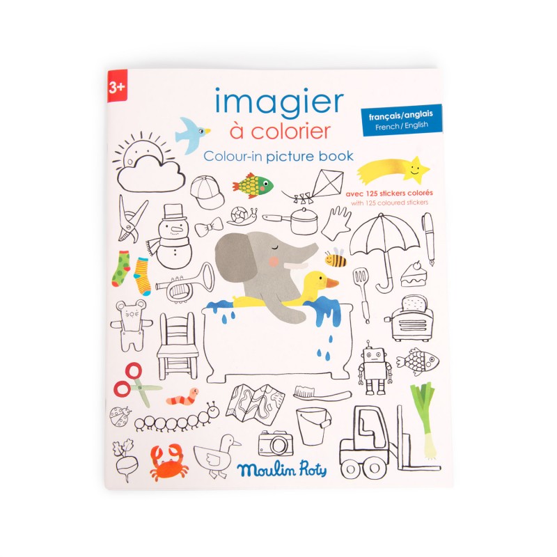 Malbuch mit Sticker - für Kinder ab 3 Jahren - Les Popipop  - Moulin Roty