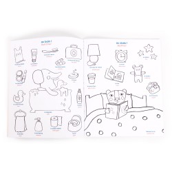 Malbuch mit Sticker - für Kinder ab 3 Jahren - Les Popipop  - Moulin Roty