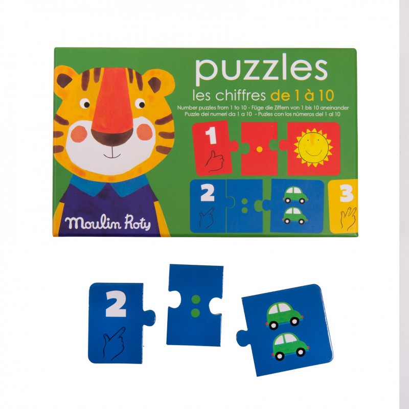 Puzzle de chiffres pour les enfants à partir de 3 ans - Les Popipop - Moulin Roty