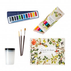 Künstler Malkoffer - Aquarellfarben und Pinsel für Kinder - Le Jardin - Moulin Rotyoulin Roty