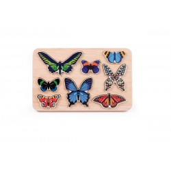 Puzzle papillons multicolores en bois - Bajo