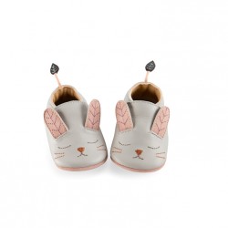 Chaussons cuir lapin gris 18-24 mois