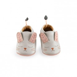 Chaussons cuir lapin gris 18-24 mois