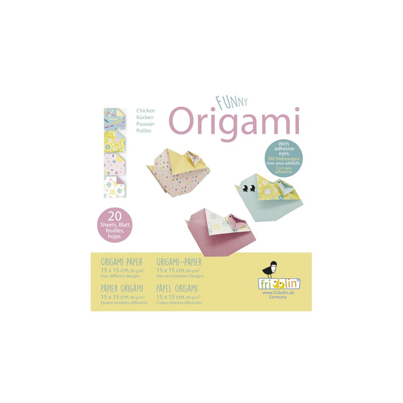 Funny Origami Poussins 15 x 15 cm