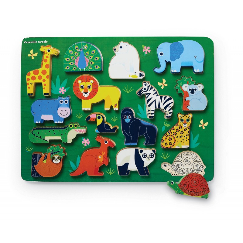 Holz Puzzle Zoo - 16 Teile - ab 2 Jahren - Crocodile Creek