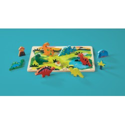 Holz Puzzle Dinosaurier - 16 Teile - ab 2 Jahren - Crocodile Creek