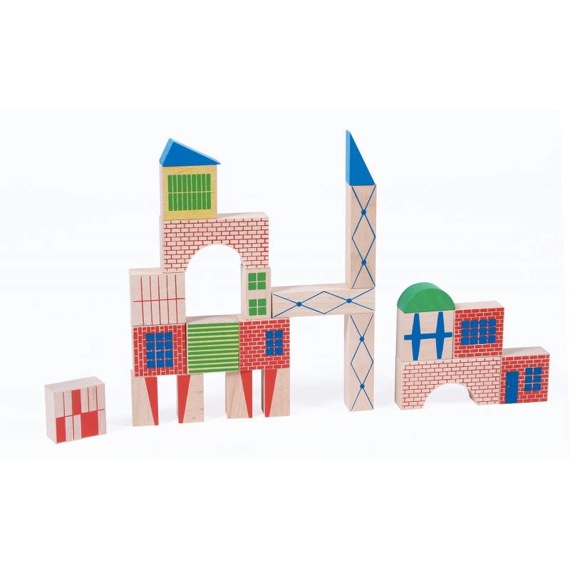 Jouet de cubes en bois Ville - Moulin Roty