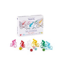 Jeu de 6 cyclistes avec billes - Aujourd'hui c'est mercredi - Moulin Roty