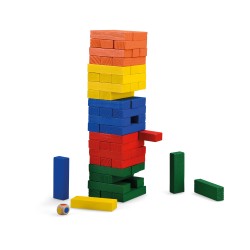 Wackelturm Spiel - Jenga- aus Holz - "Aujourd'hui c'est mercredi" - Moulin Roty