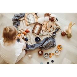 Play & Go - Playmat & Toy Bag print organic grid blue